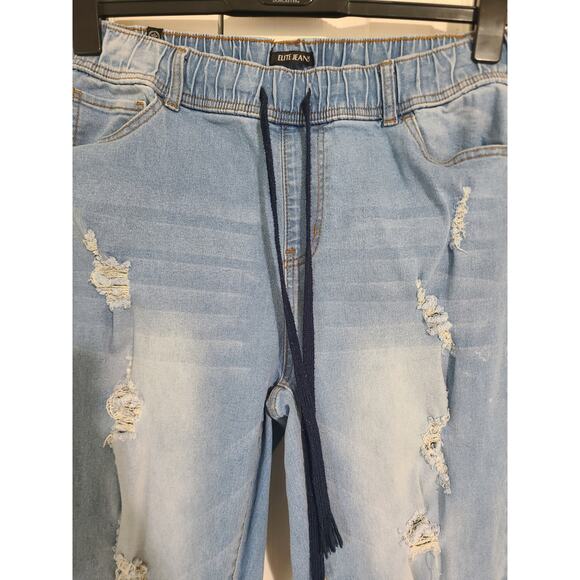 Elite jeans size 1x women's lightwash skinny jeans with elastic waistband - Picture 3 of 9